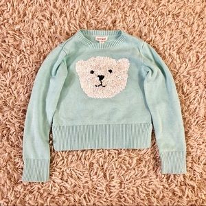 Cat & Jack sequin polar bear sweater, small